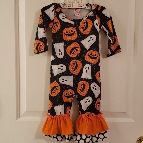 Isla Grace Halloween Romper - Picture 1 of 9